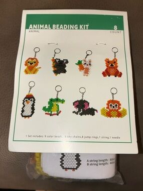 Target Animal Beading Kit - Orange, Green, Black, White, Yellow